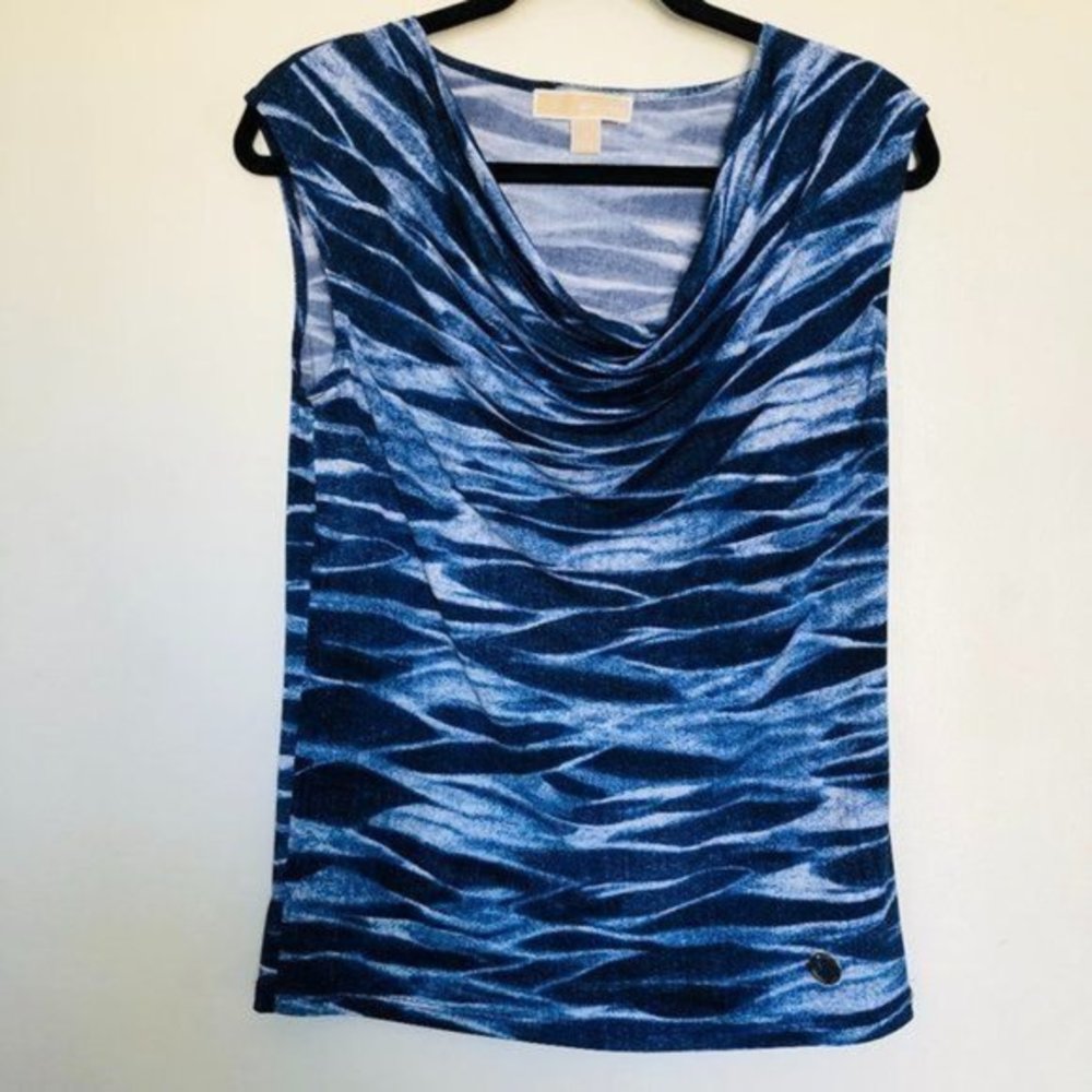 Michael Kors Blue Print Sleeveless- Size Small